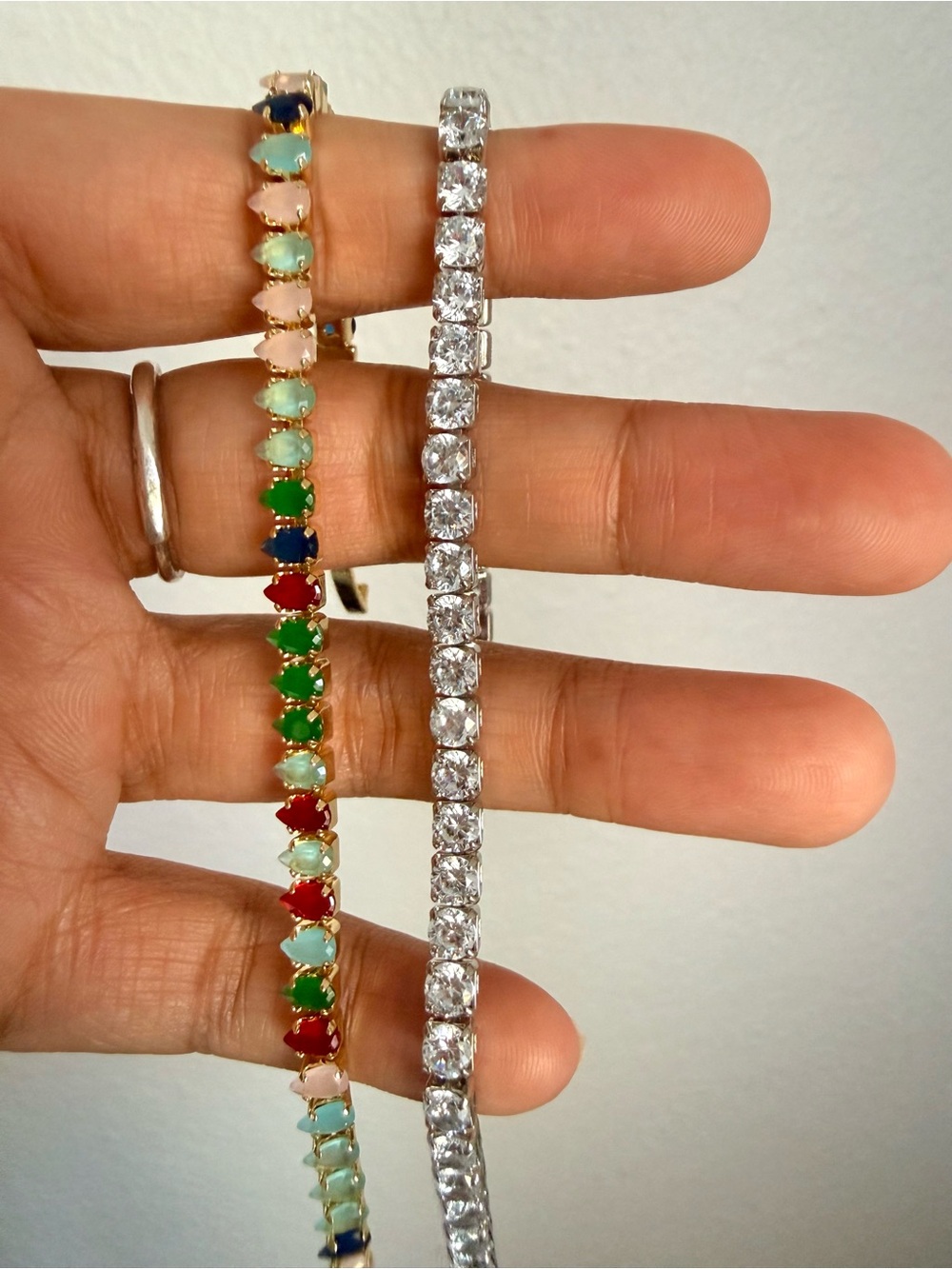 2-Piece 3A CZ Tennis Bracelet
Set - Multicolor & Clear